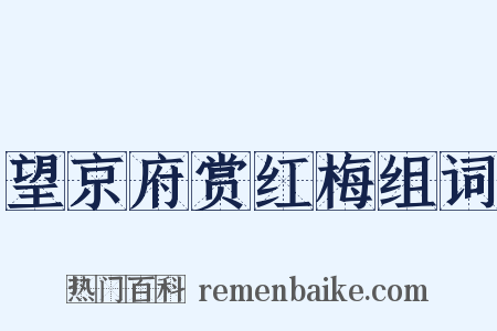 望京府赏红梅组词是什么意思的图片